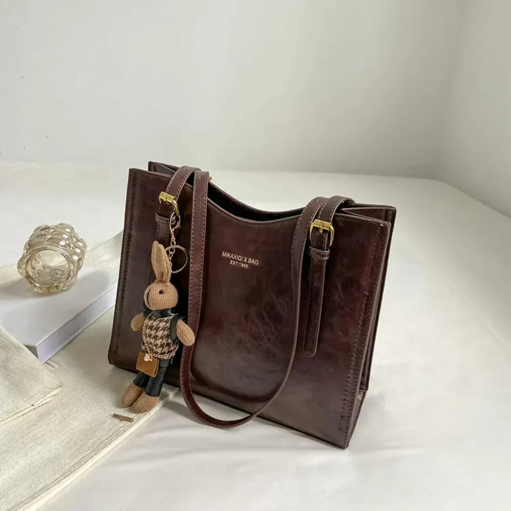 Clarie - Vintage Vegan Leather Shoulder Bag