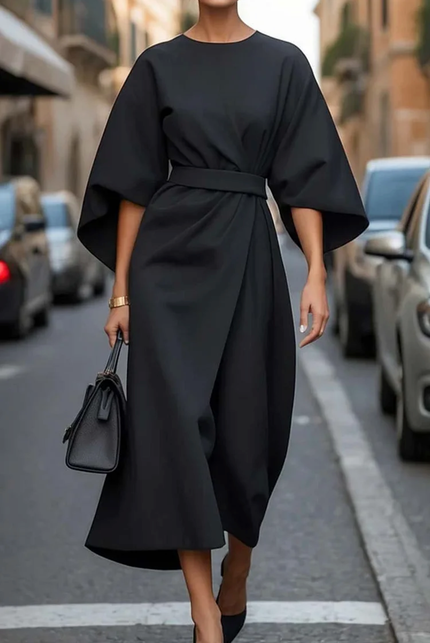 Aya - Elegant Lantern Sleeve Dress