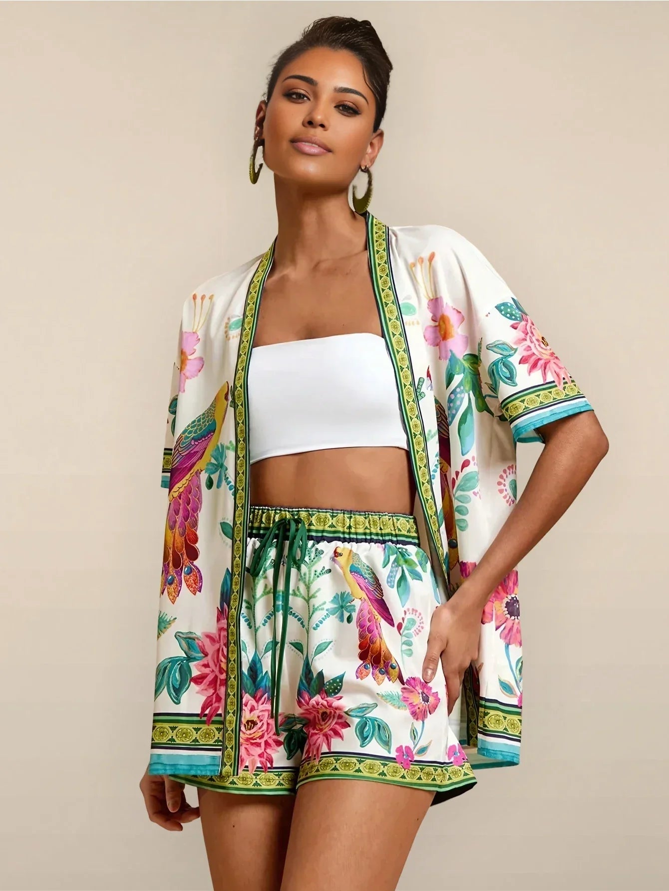 Jessa – Secret Garden Cotton Shorts Set