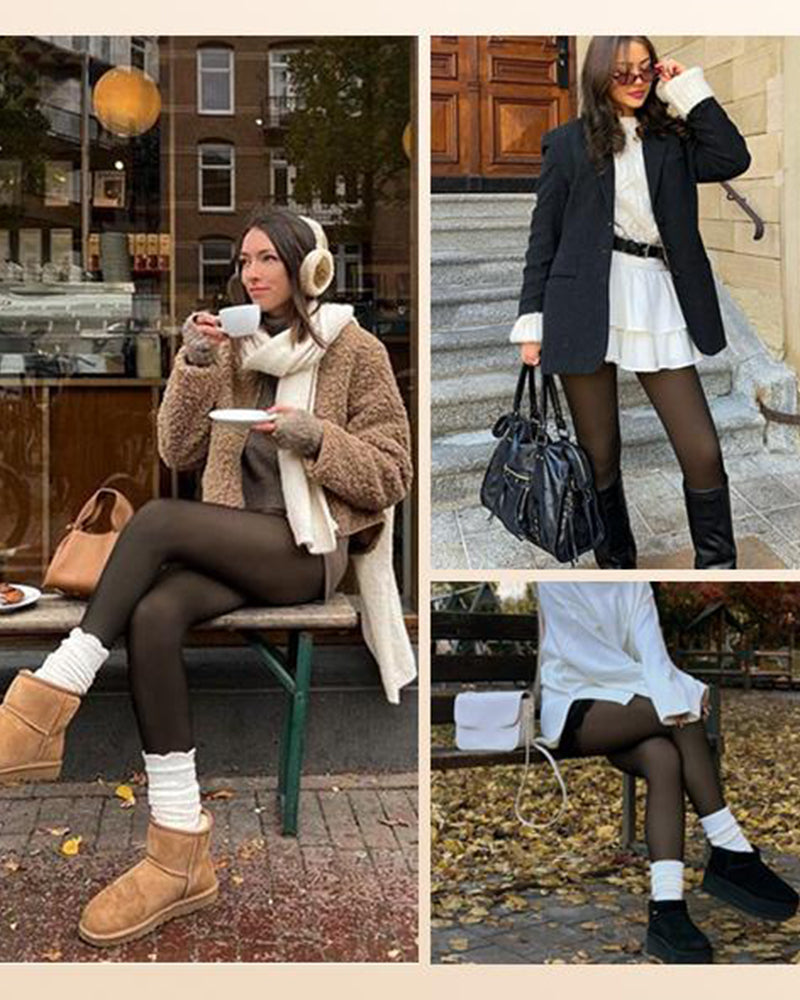 Alyssa - Translucent Fleece Lined Tights