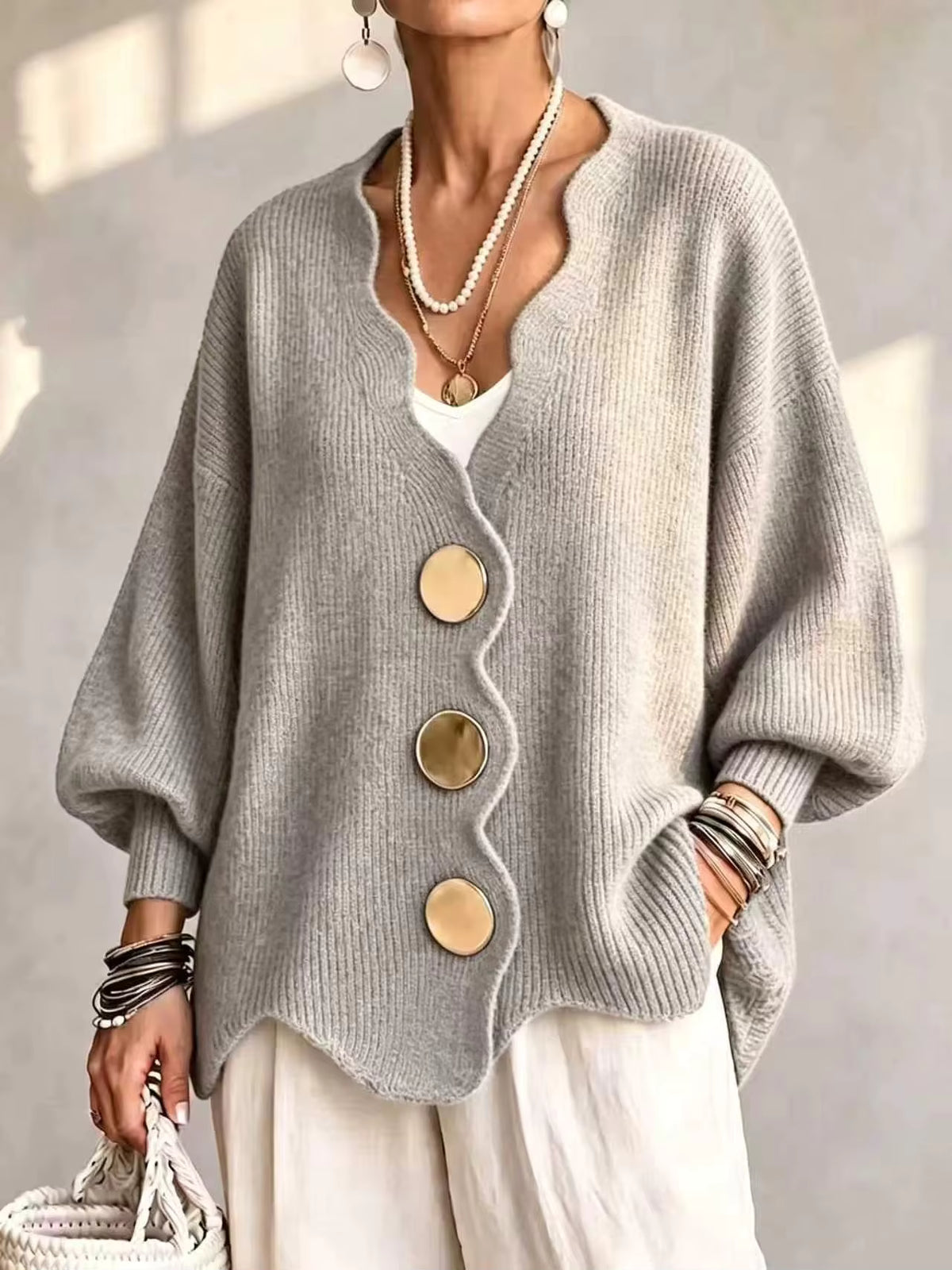 Madison - Loose Button Knit Cardigan