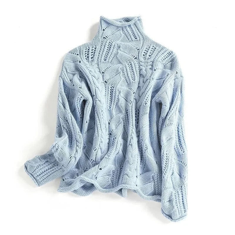 Celestina – Cable Knit Cashmere Turtleneck