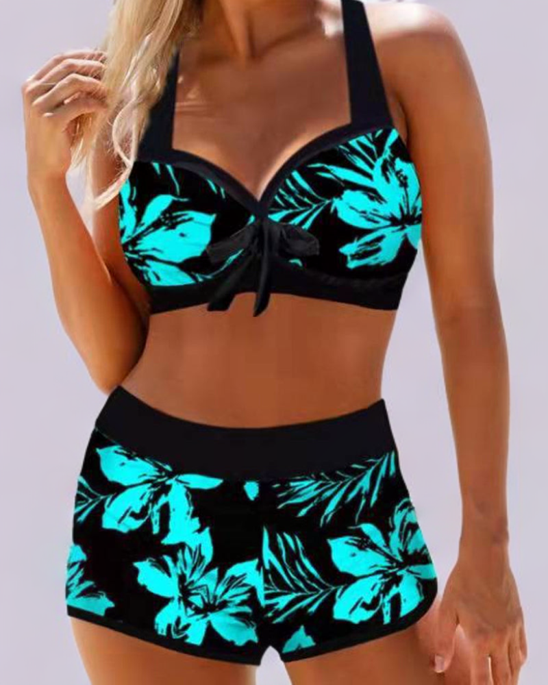Delin - High-Waisted Floral Swimsuit