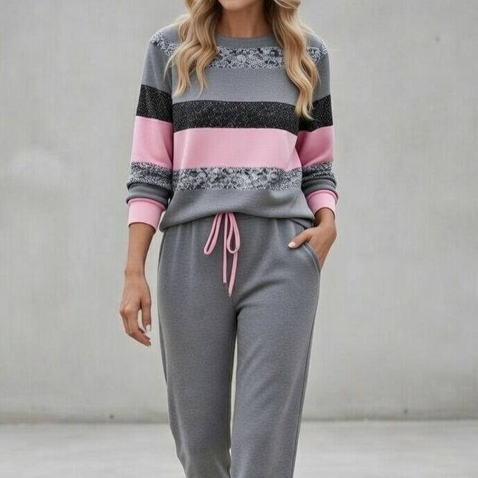 Josephine – Striped Lounge Set With Tapered Fit