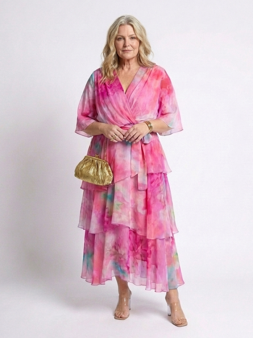 Carla - Sheer Layered V-Neck Maxi Dress