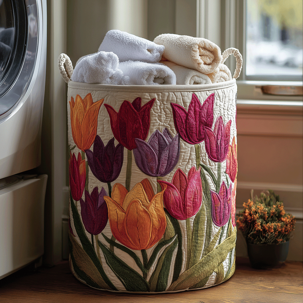 Fawn – Hand-Quilted Tulip Basket