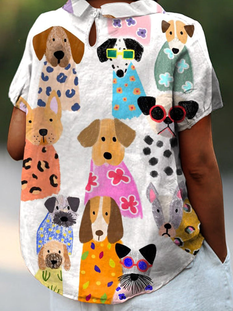 Tali - Dog Print Shirt