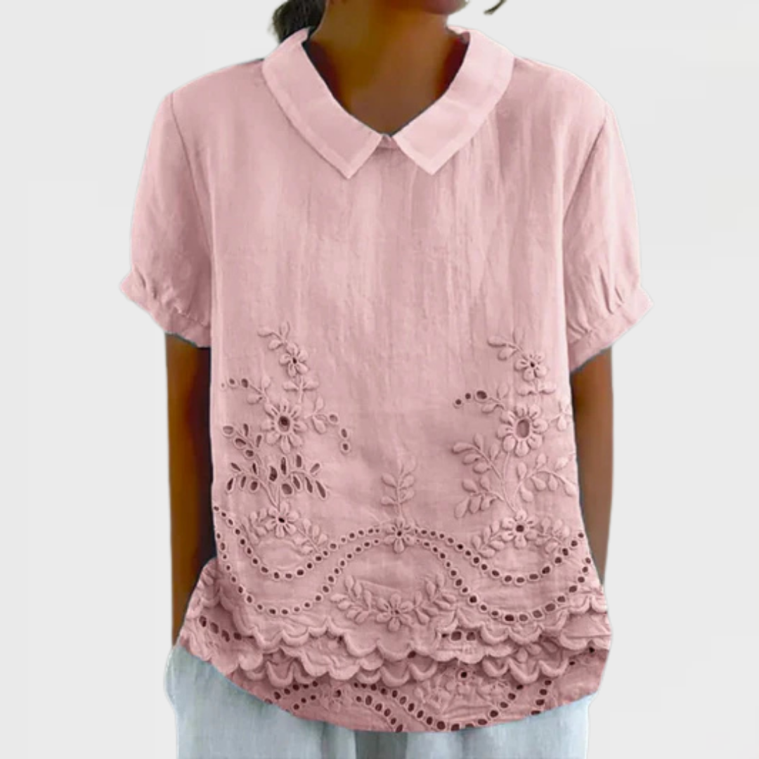 Lilian - Floral Embroidered Shirt
