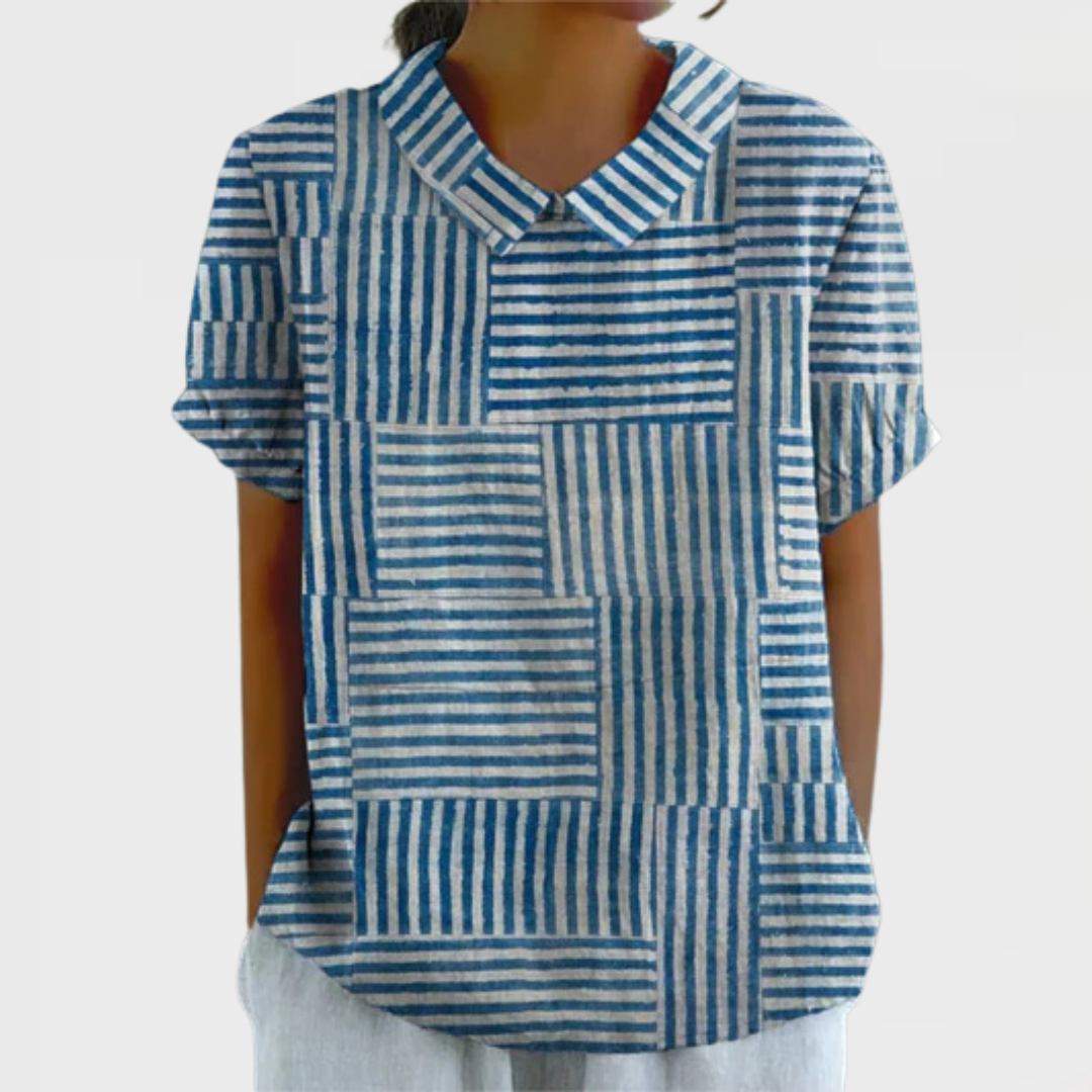 Liah - Striped Patchwork Shirt