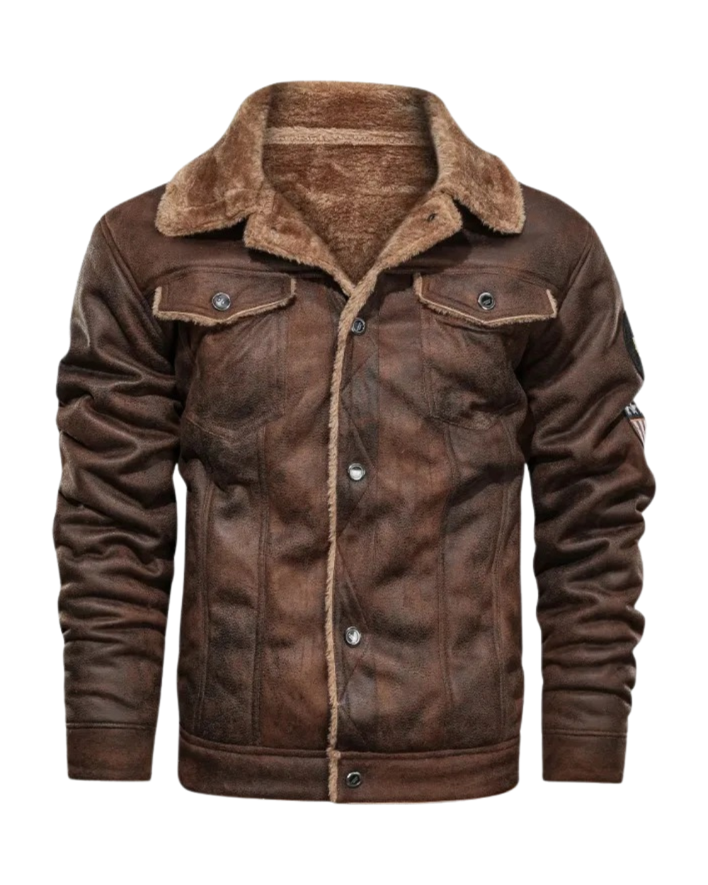 Jasper - Elegant Warm Fleece Leather Jacket
