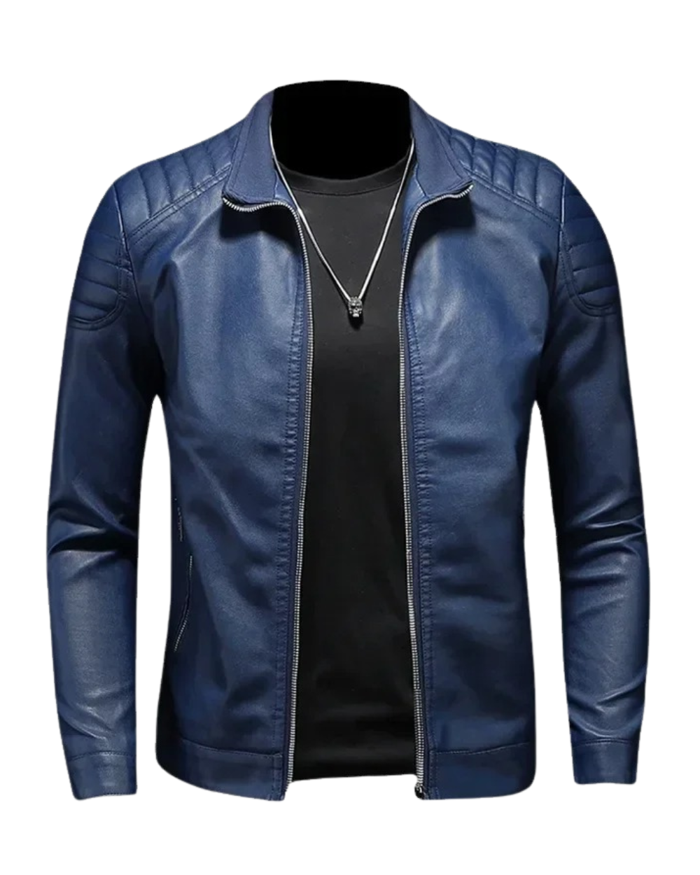 River - Stand Collar Leather Jacket