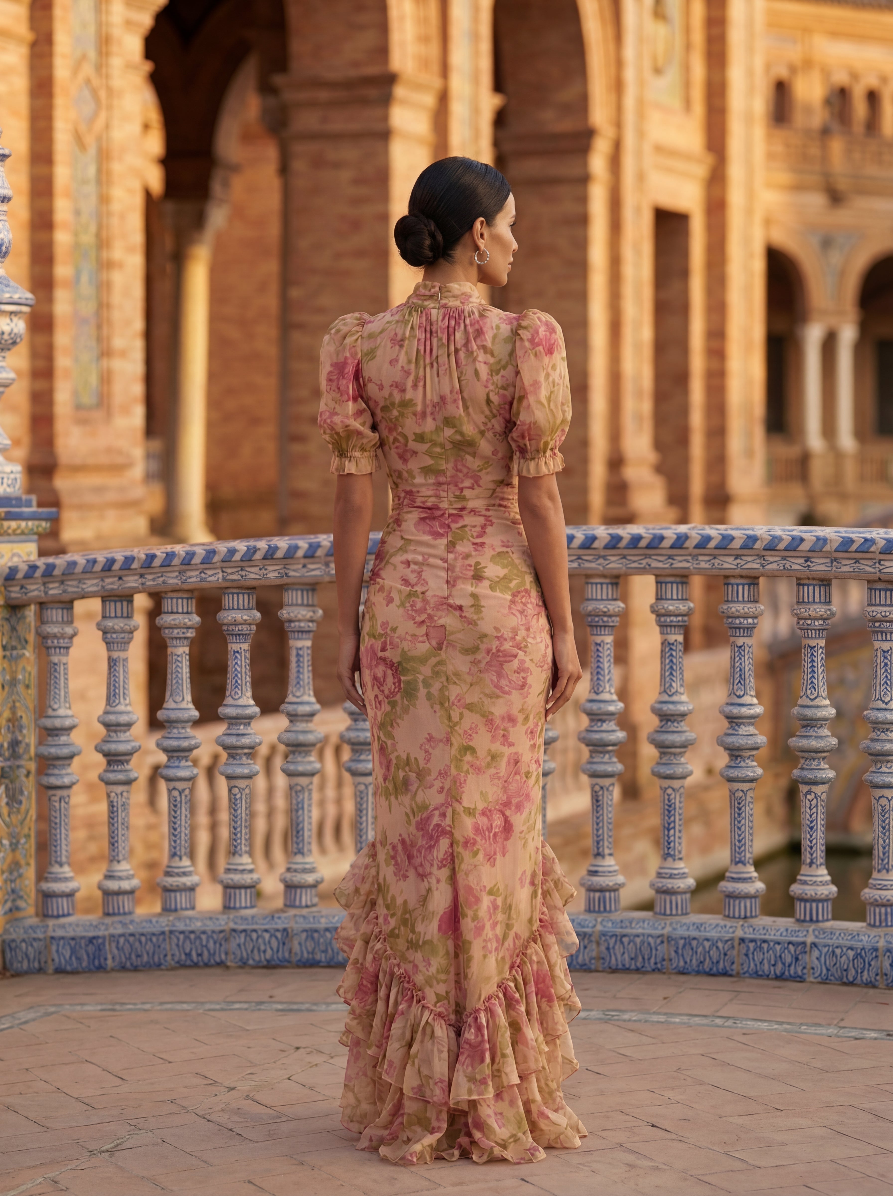 Elena - Floral Chiffon Dress