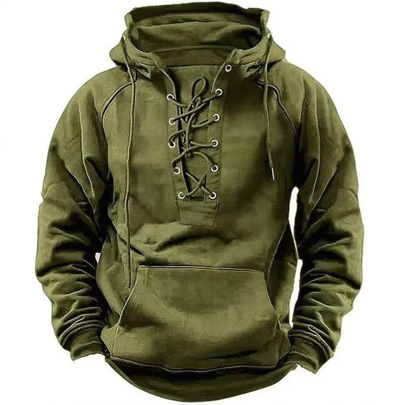 Drew – Lace-Up Fleece Hoodie