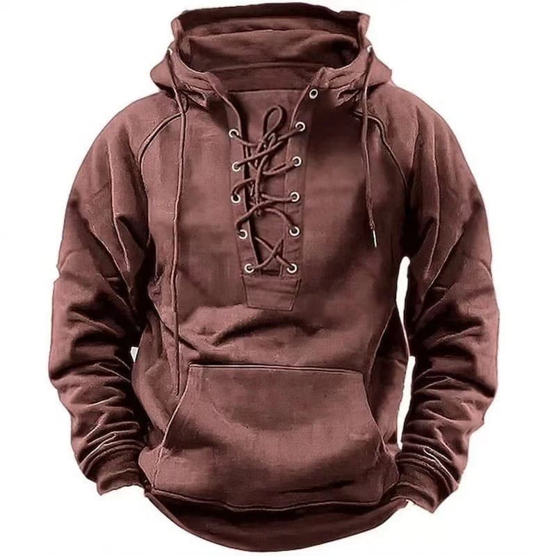 Drew – Lace-Up Fleece Hoodie