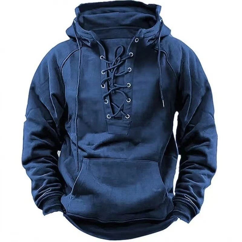 Drew – Lace-Up Fleece Hoodie
