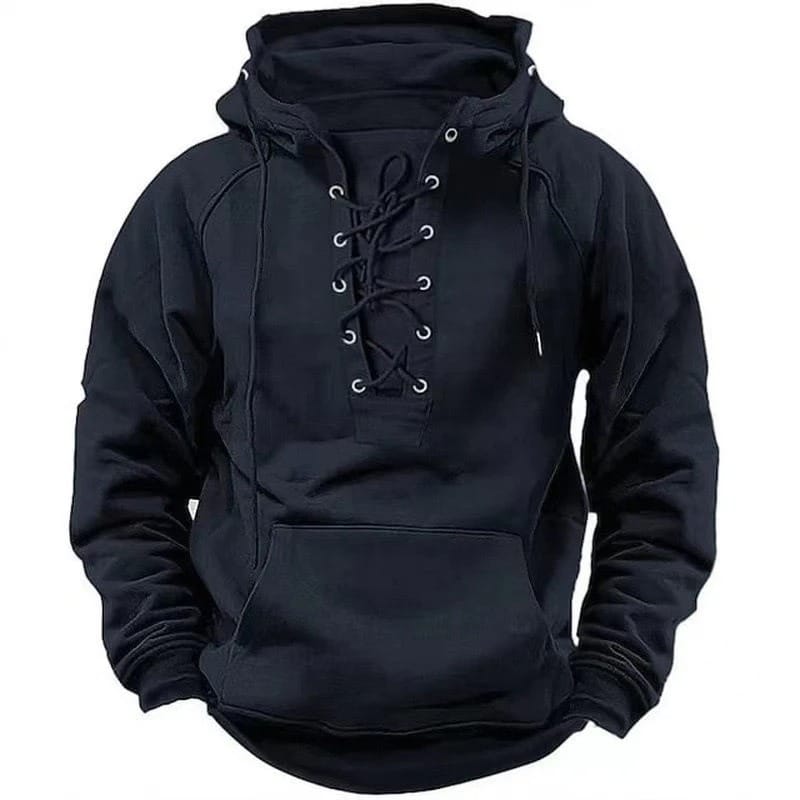 Drew – Lace-Up Fleece Hoodie