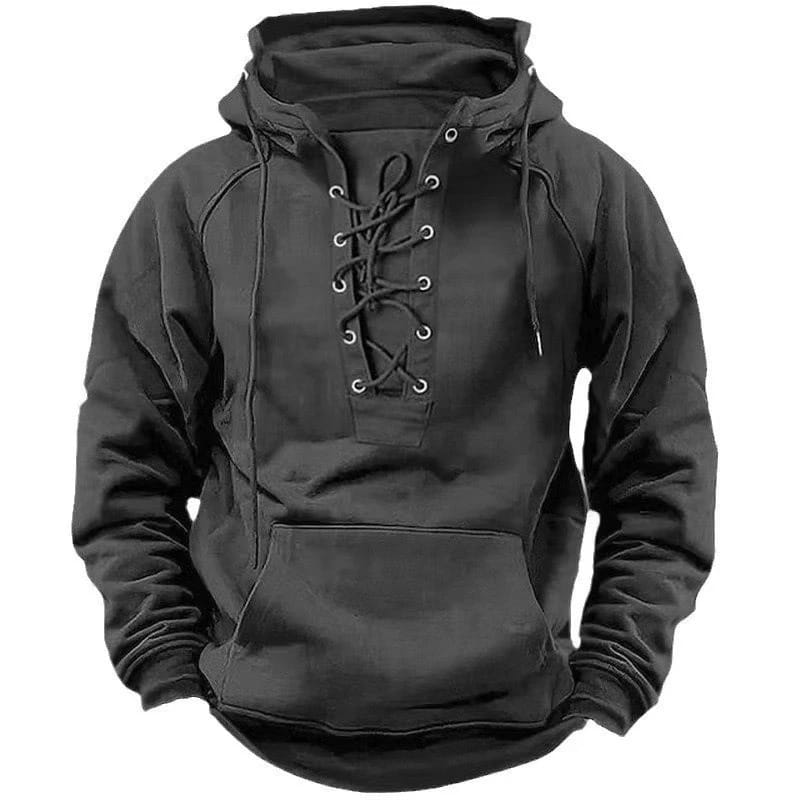 Drew – Lace-Up Fleece Hoodie
