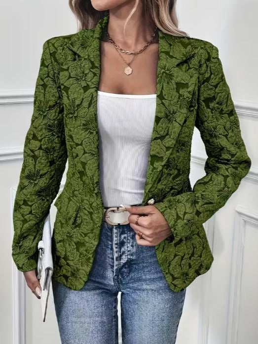 Brenda - Women’s Paisley Jacquard Fitted Blazer