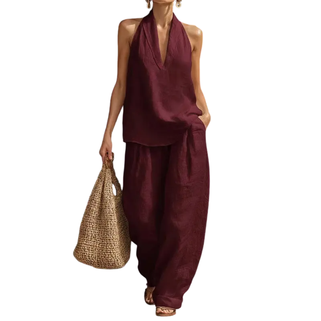 Kaila – Breezy Halter Wide-Leg Two Piece Set
