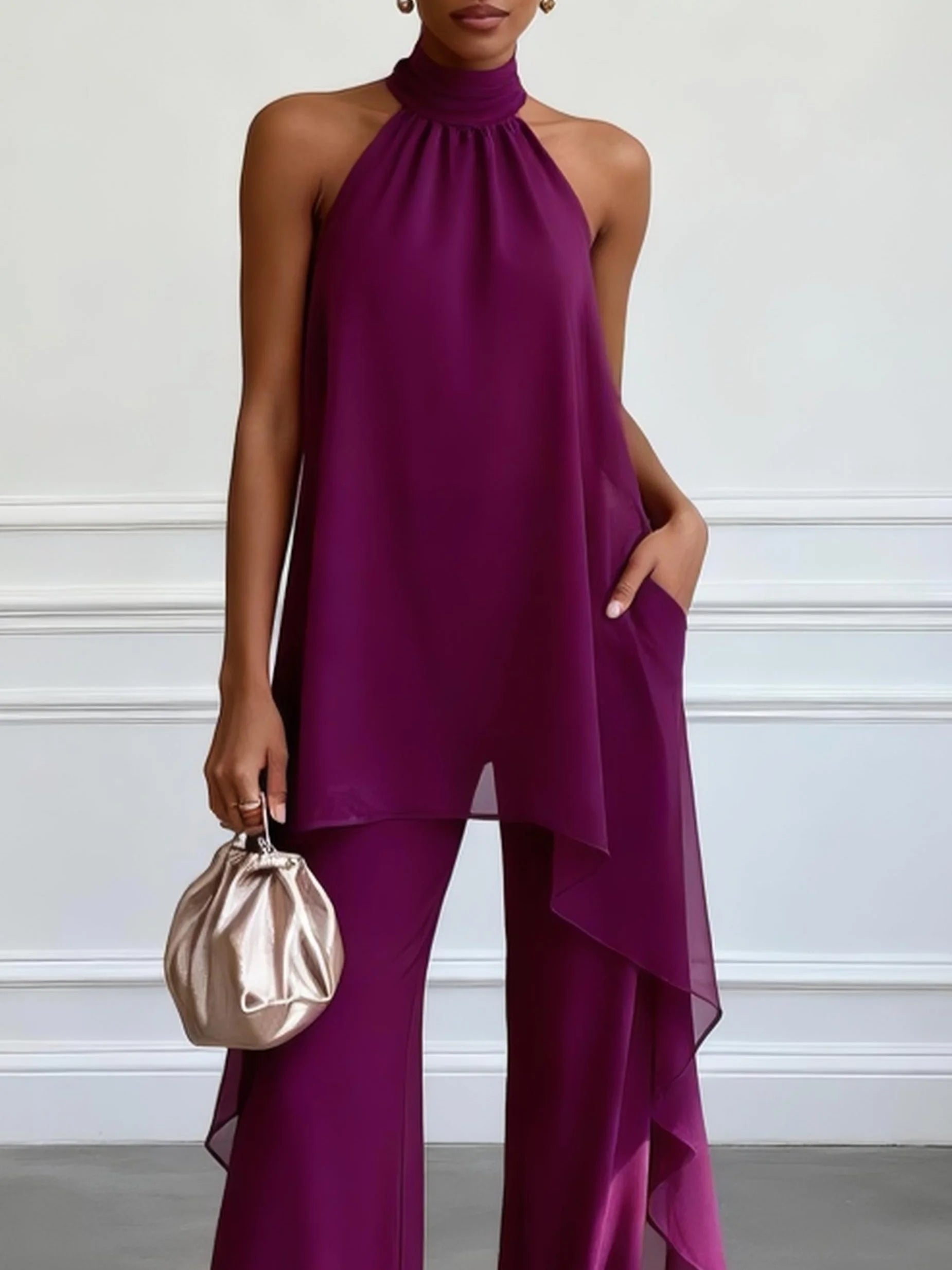Amelia - Elegant Halter Pants Set