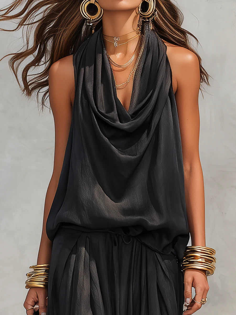Scarlett - Elegant Halter Two-Piece Set