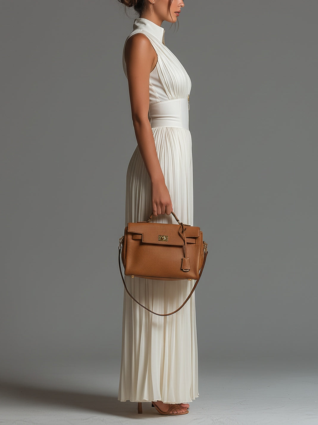 Saanvi - Elegant White Chiffon Wide-Leg Jumpsuit