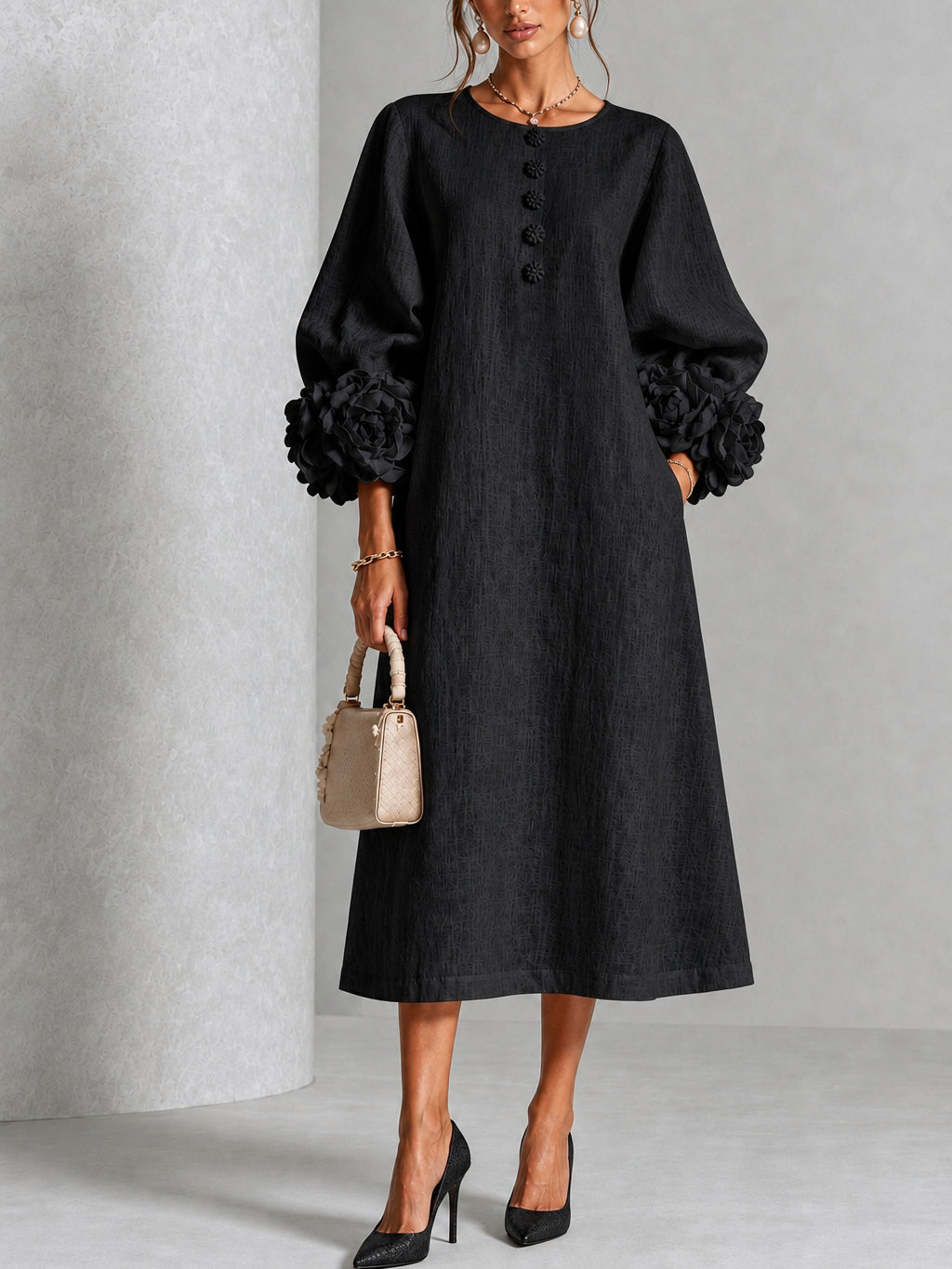 Wren - Floral Button Midi Dress