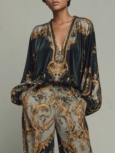 Isabella – Baroque Two-Piece Flowing Set