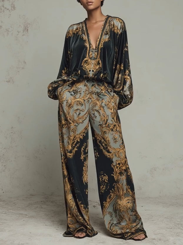 Isabella – Baroque Two-Piece Flowing Set