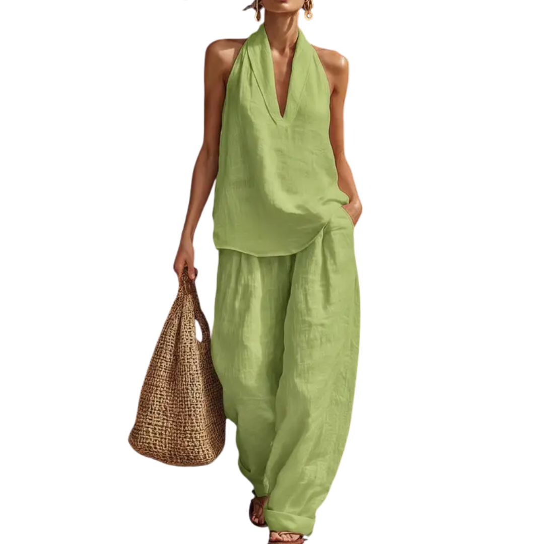 Kaila – Breezy Halter Wide-Leg Two Piece Set