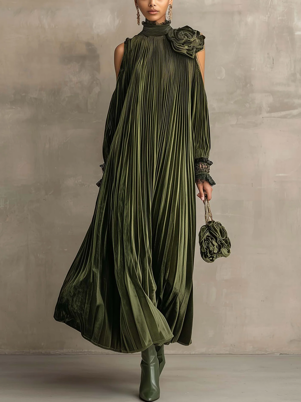 Lucia - Pleated Maxi Dress