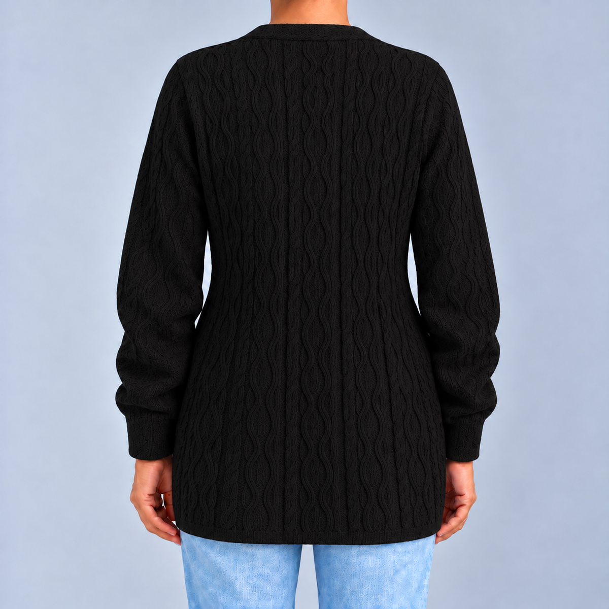Skylar – Textured Open-Front Cardigan with Pockets