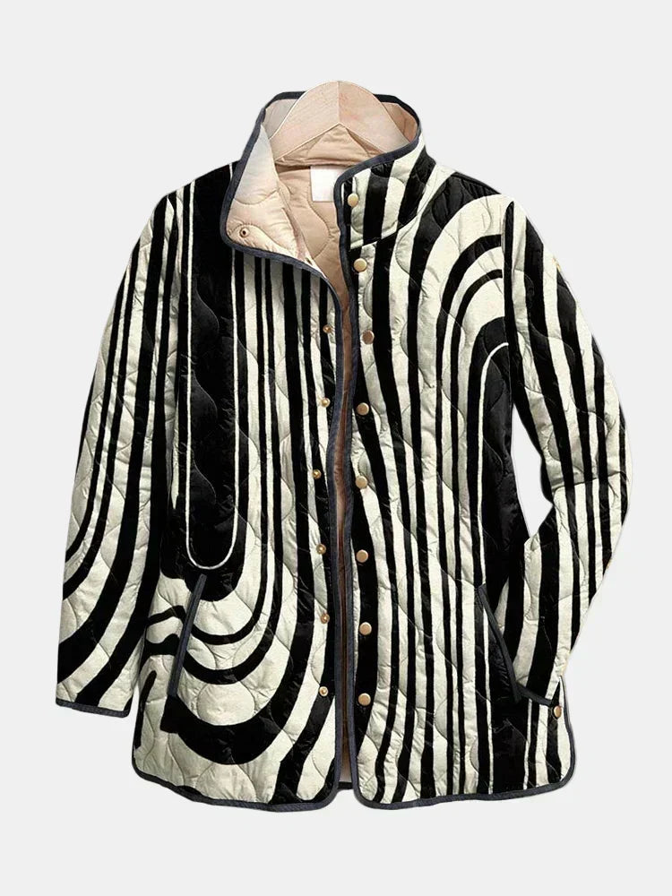 Shiloh – Quilted Graphic Zebra Jacket