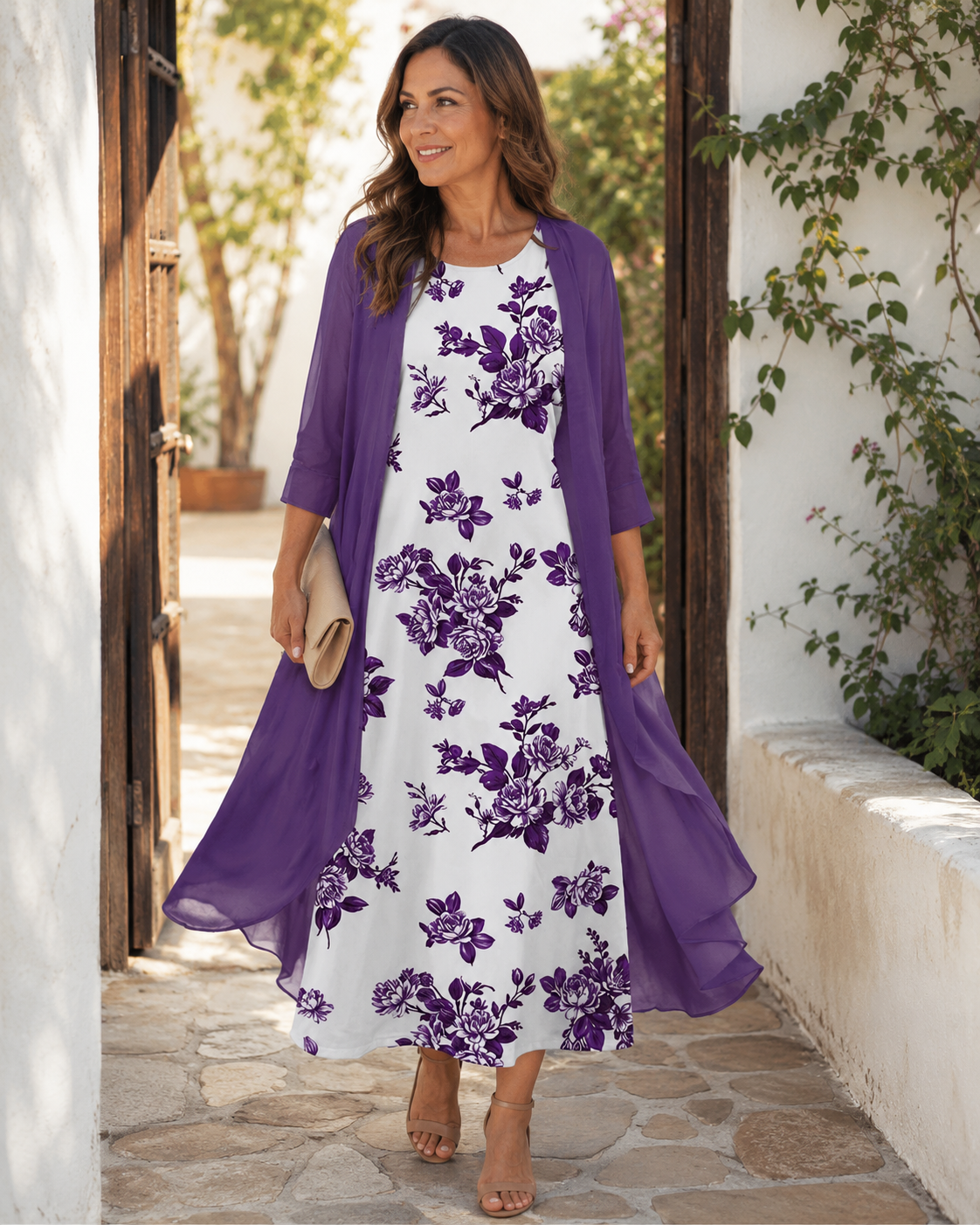Maggie - Elegant Two-Piece Chiffon Maxi Dress