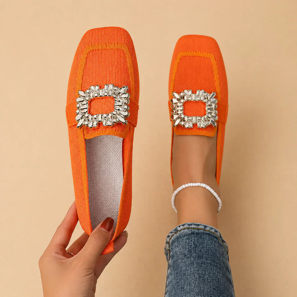 Elizabeth - Crystal Buckle Loafers