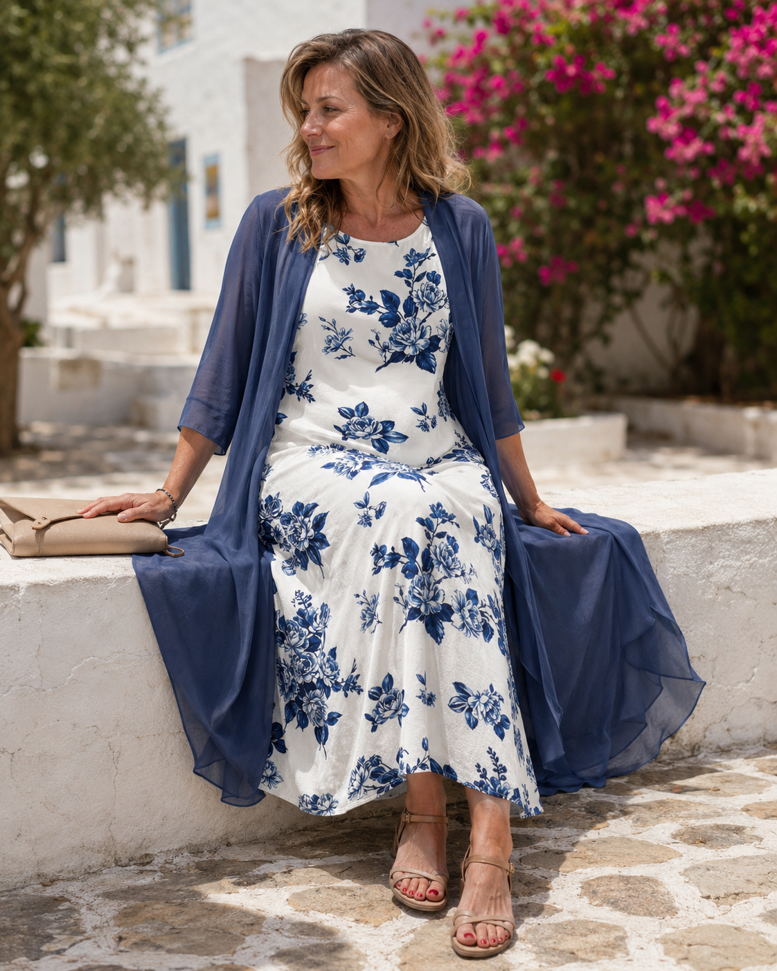 Maggie - Elegant Two-Piece Chiffon Maxi Dress