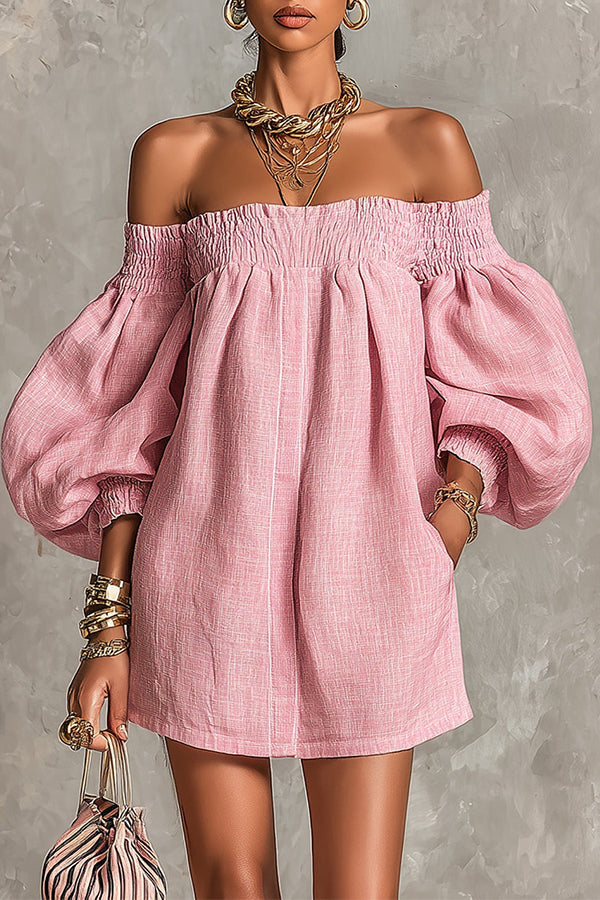Ciara - Sienna Lantern-Sleeve Mini Dress