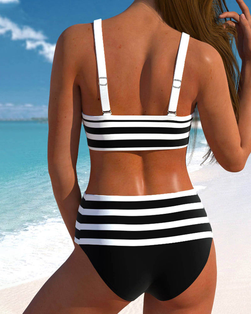 Maria - High-Waisted Striped Bikini