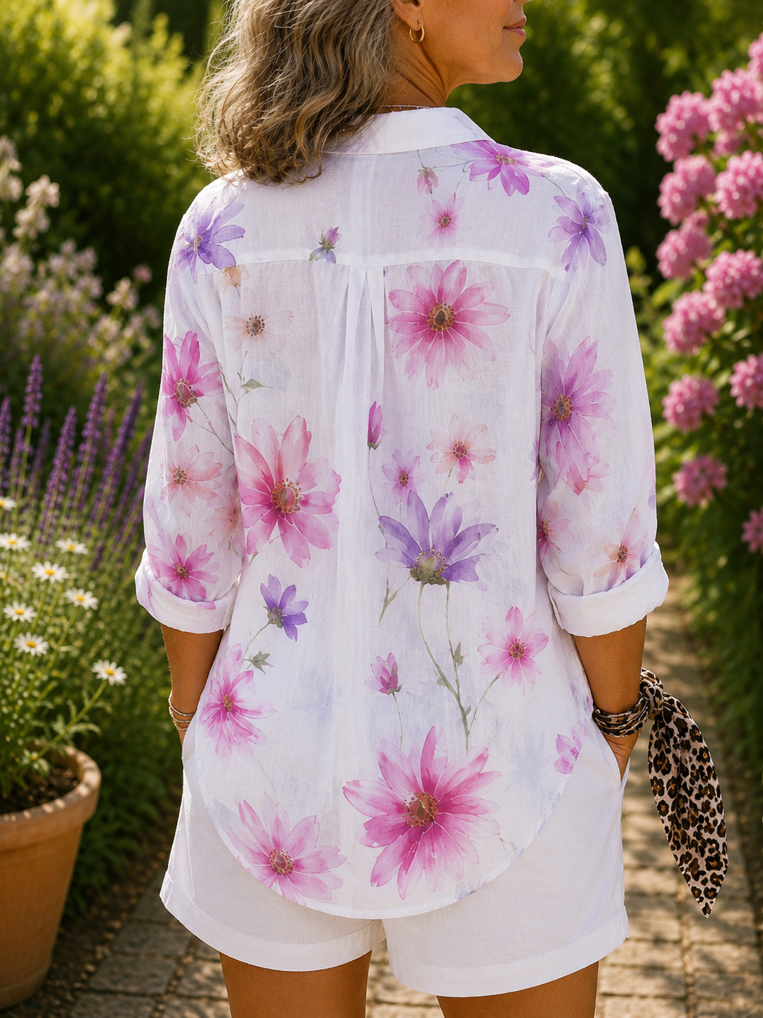 Eileen - Vibrant Artistic Button-Up Blouse