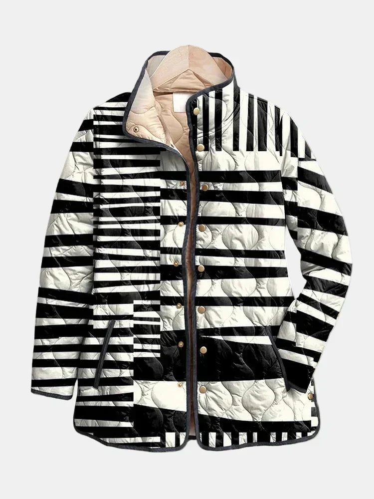 Simone – Quilted Graphic Stripe Jacket