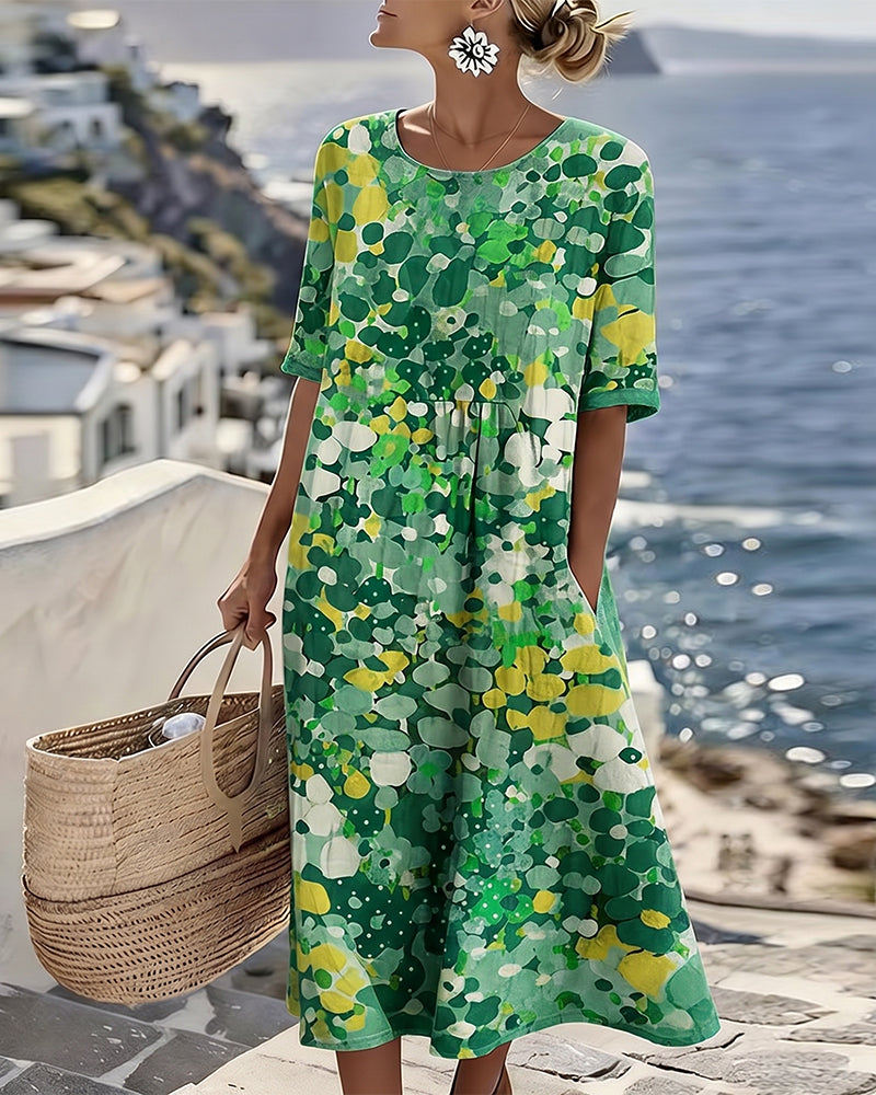 Freya - Printed Flowy Midi Dress