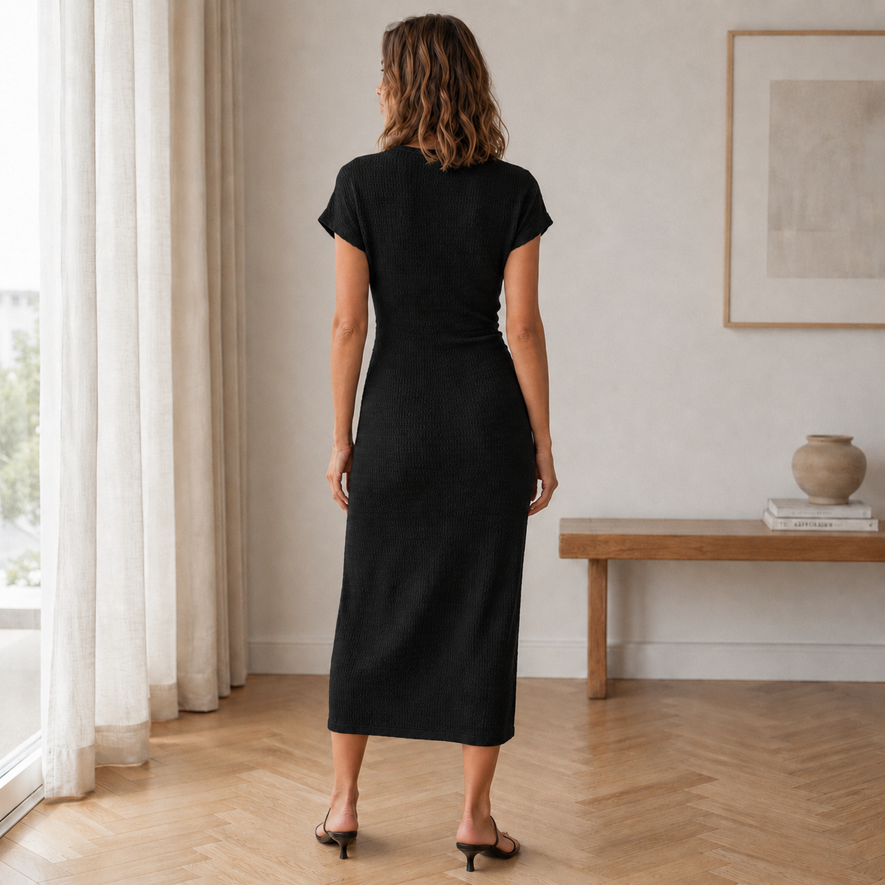 Pricila - Ribbed Knotted Midi Dress