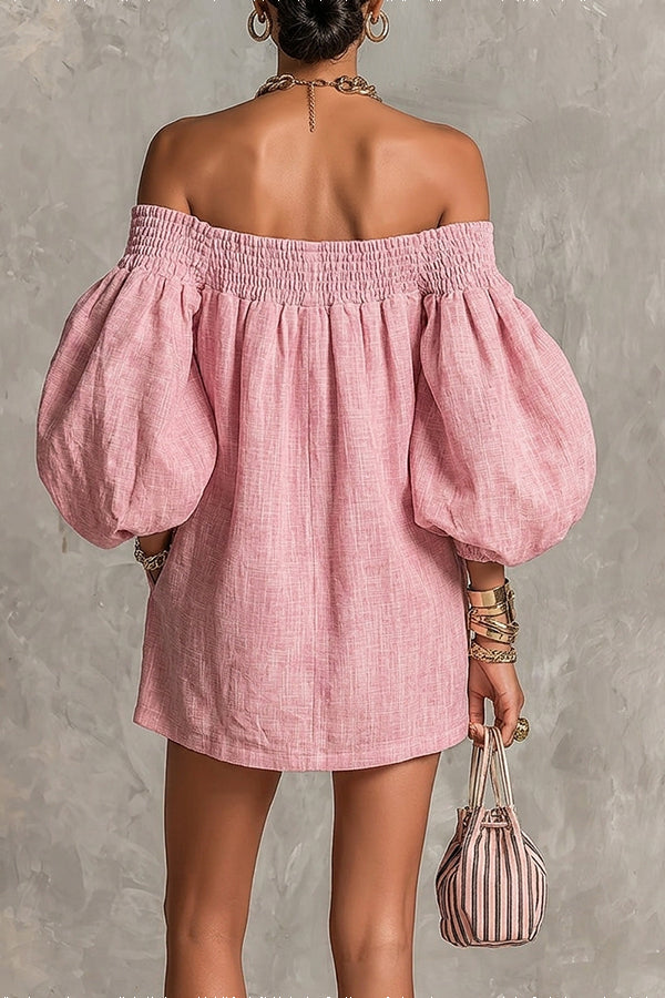 Ciara - Sienna Lantern-Sleeve Mini Dress