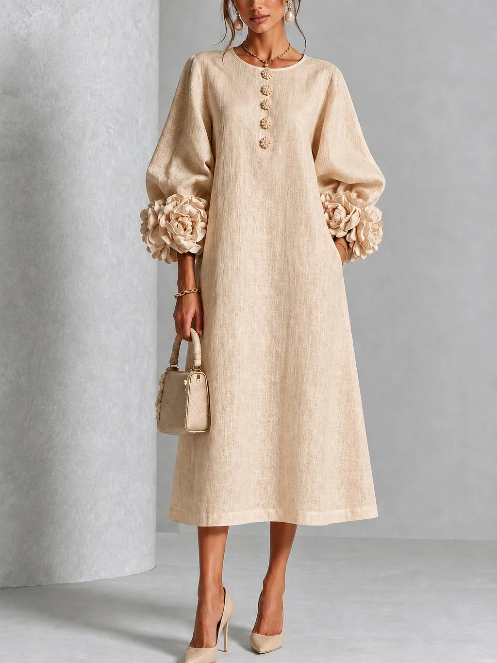 Wren - Floral Button Midi Dress