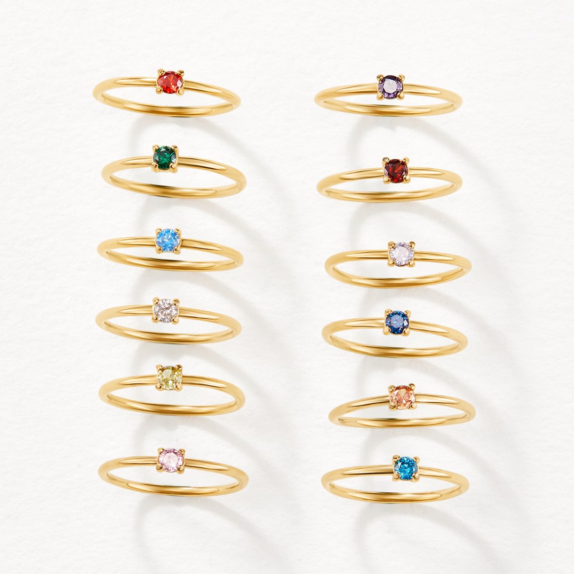 Stella - Gold Rings with Birthstones