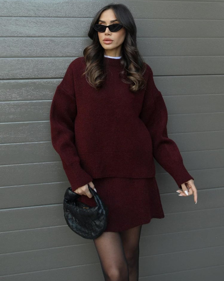 Mira – Cozy Knitted Sweater and Skirt Set