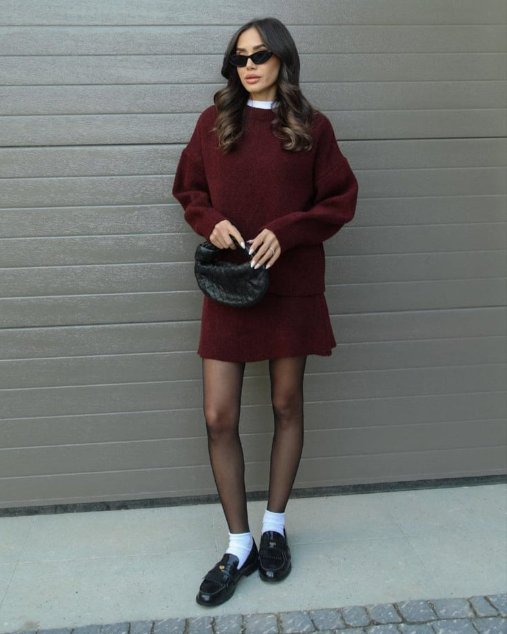 Mira – Cozy Knitted Sweater and Skirt Set