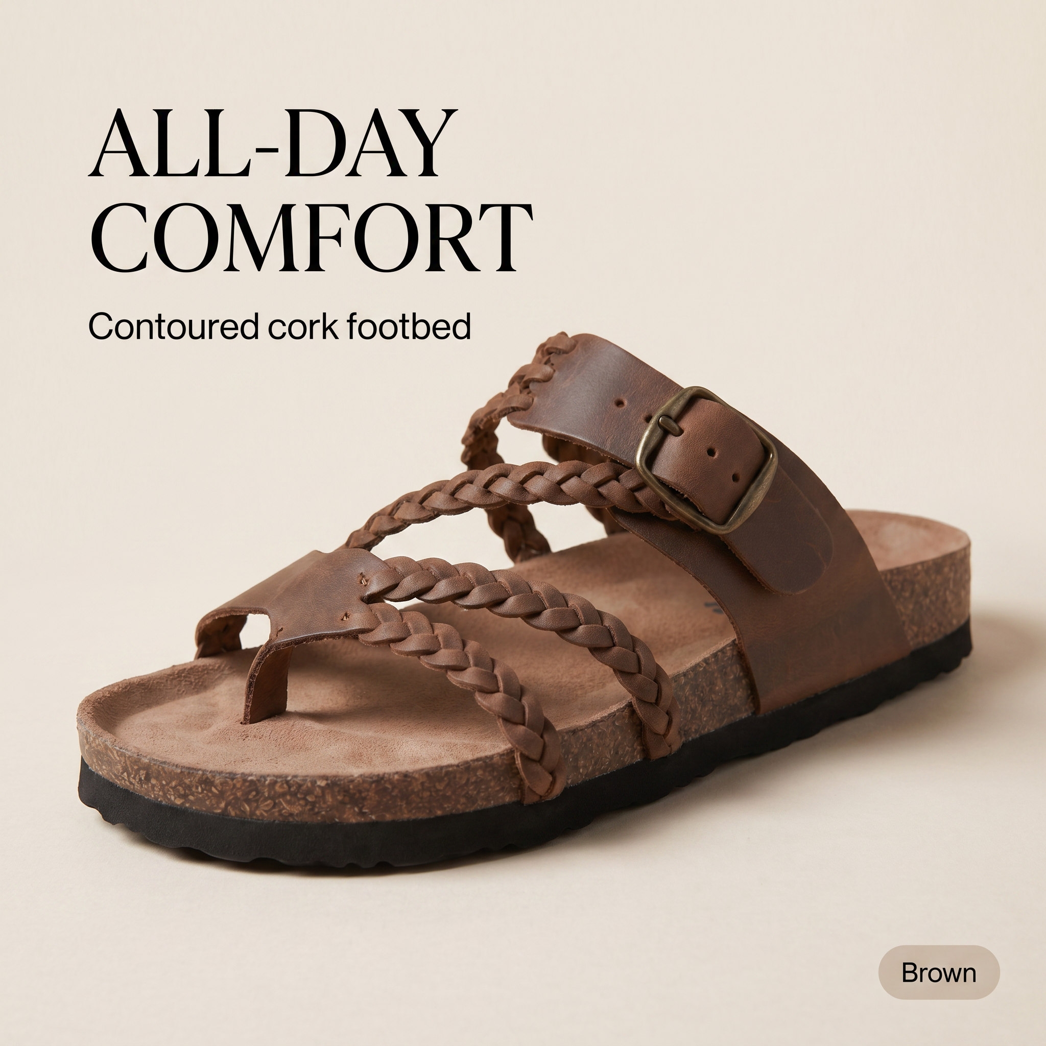 Jocelyn - Braided Cork Sandals