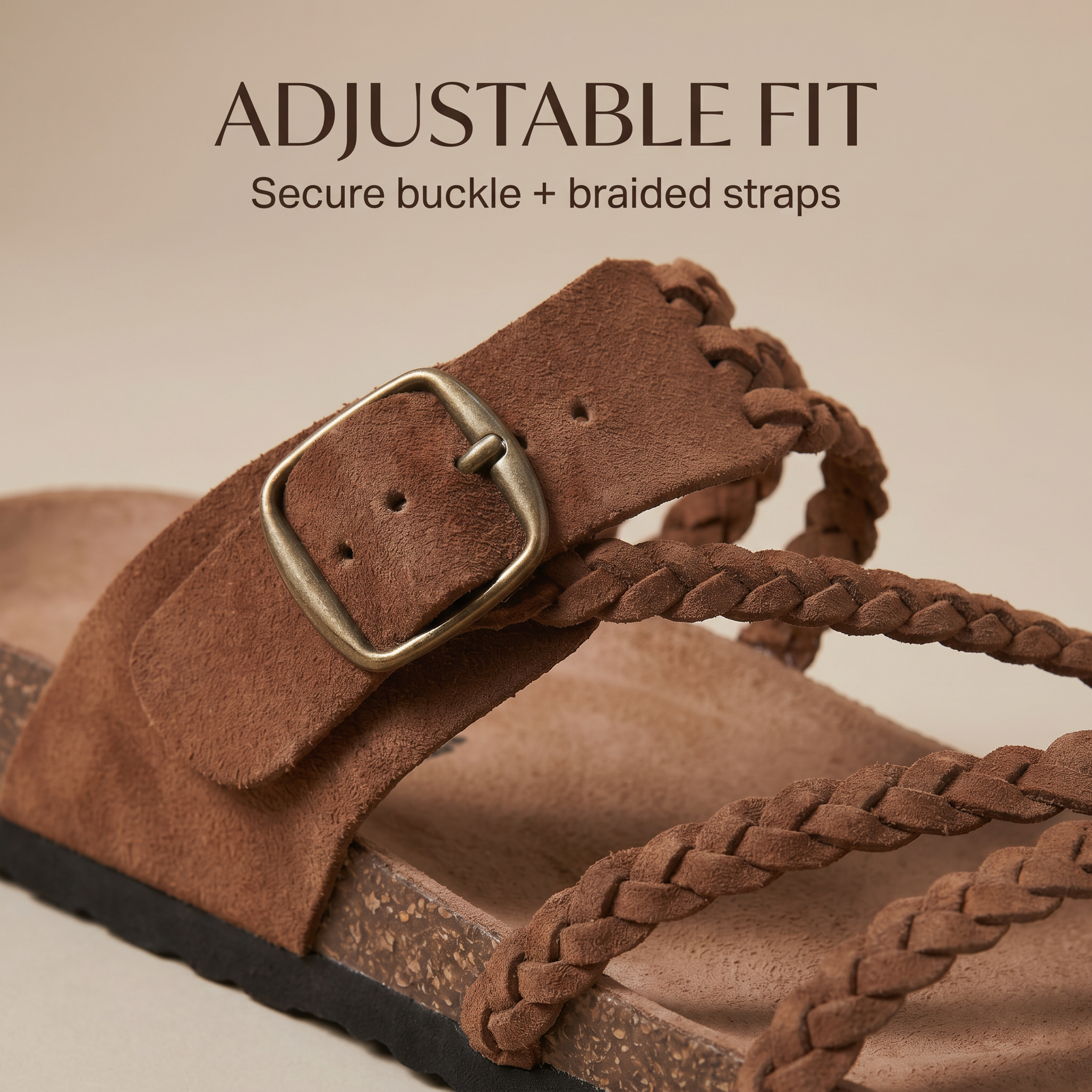 Jocelyn - Braided Cork Sandals