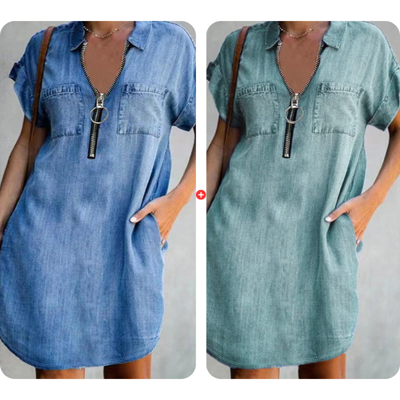 Clara - Relaxed Denim Shirt Dress